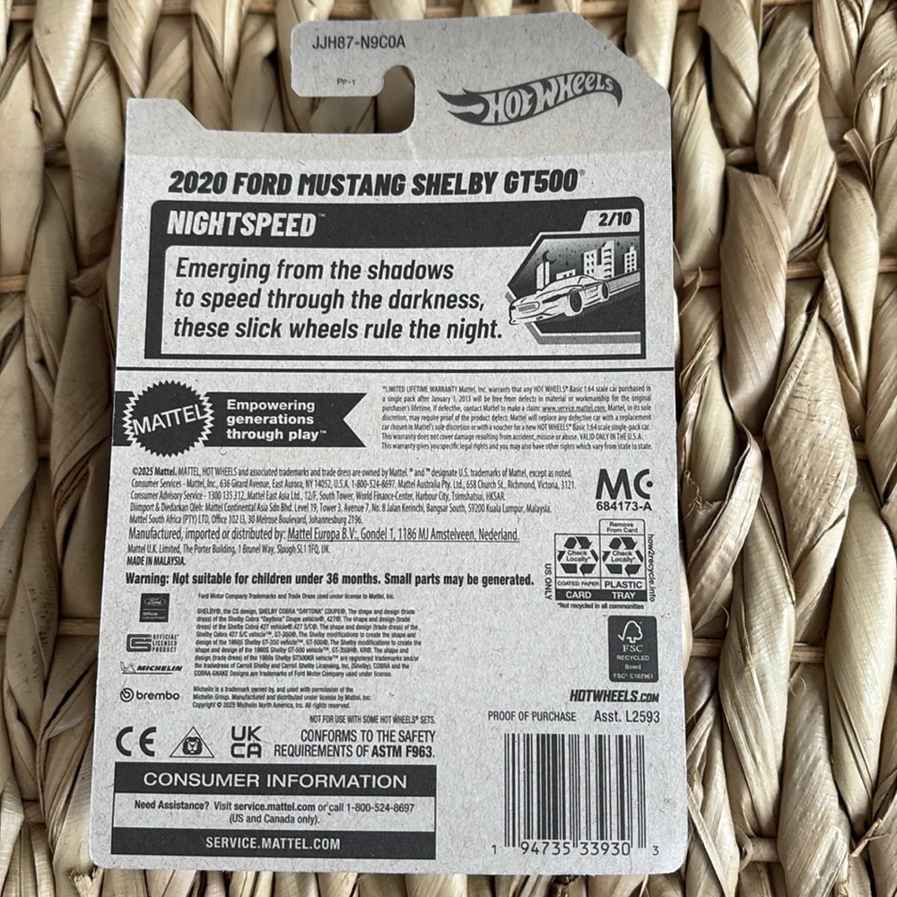 2020 Ford Mustang Shelby GT GT500 Hot Wheels Gray Car Hotwheels Diecast New 2026